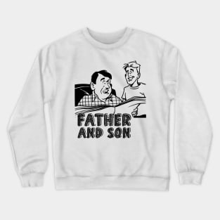 Father son reading paper Crewneck Sweatshirt